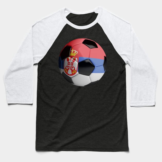 Serbia Soccer Ball Baseball T-Shirt by reapolo